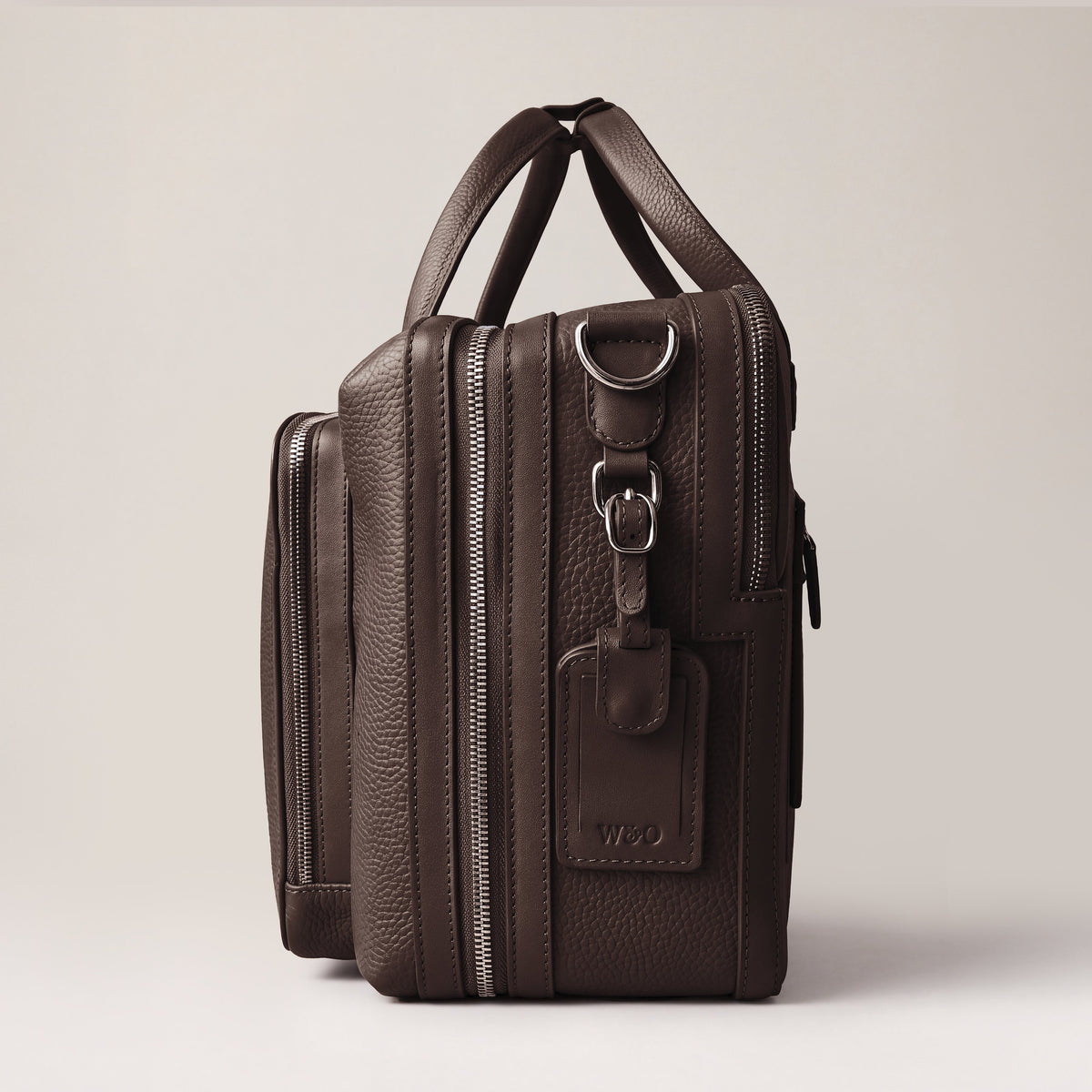 Leather laptop briefcase| #color_Chocolate