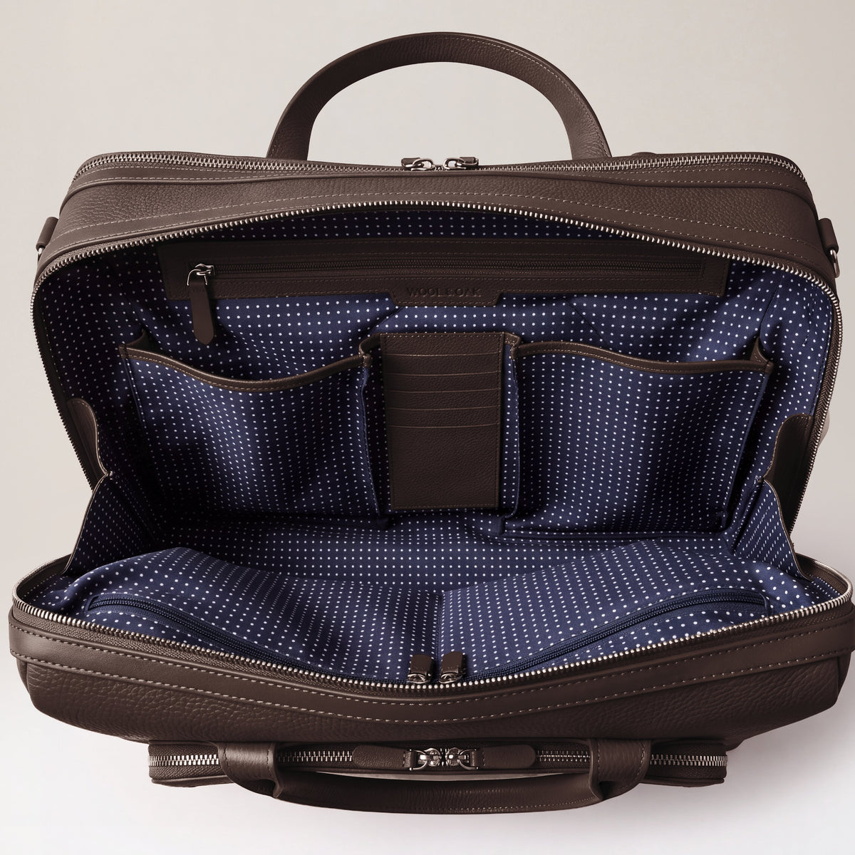 Leather laptop briefcase| #color_Chocolate