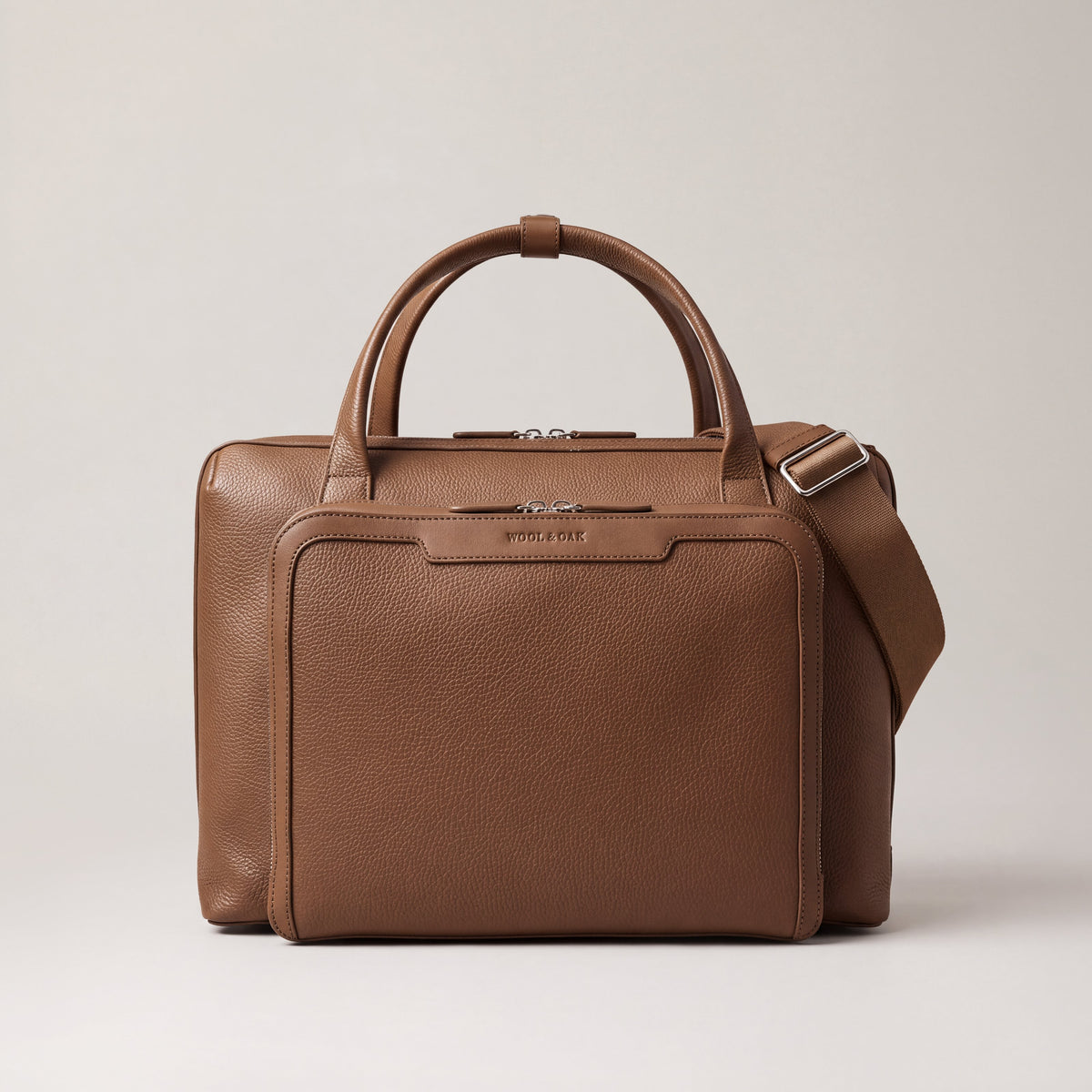 Leather laptop briefcase| #color_Sand