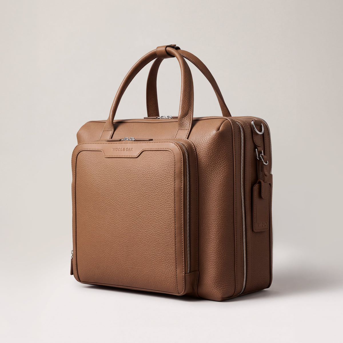 Leather laptop briefcase| #color_Sand