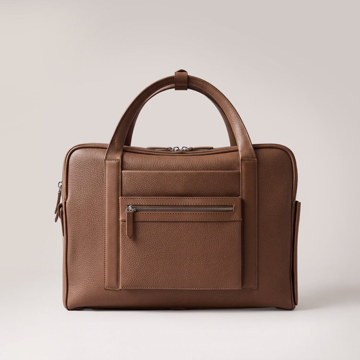Leather laptop briefcase| #color_Sand