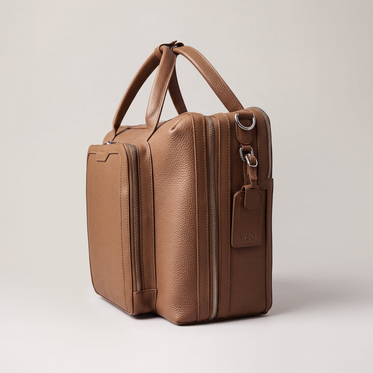 Leather laptop briefcase| #color_Sand