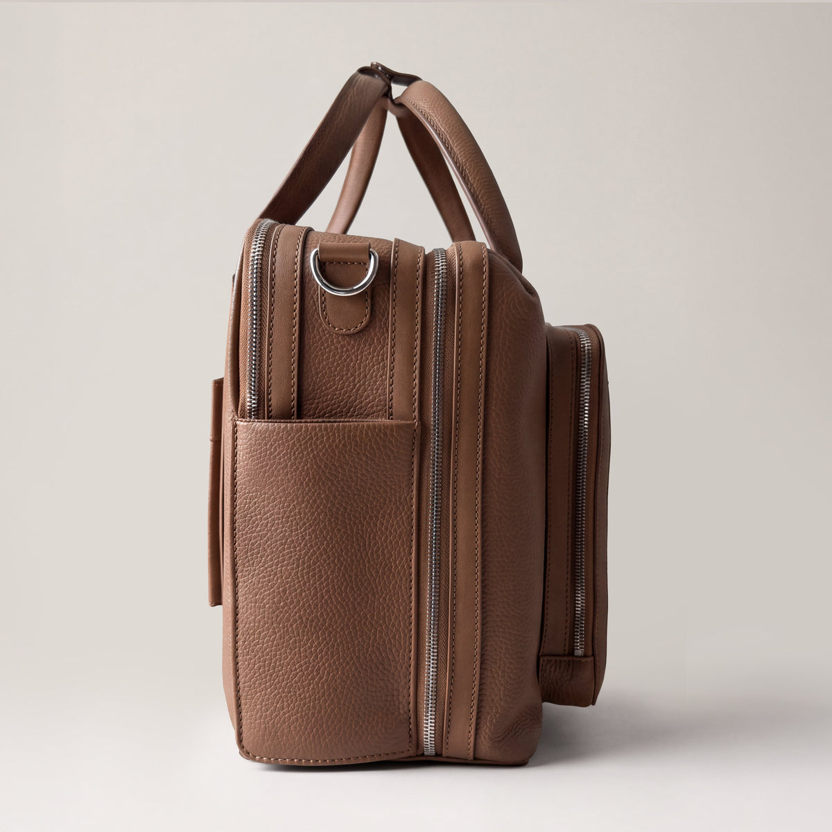 Leather laptop briefcase| #color_Sand
