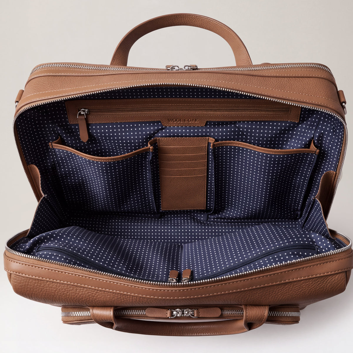 Leather laptop briefcase| #color_Sand