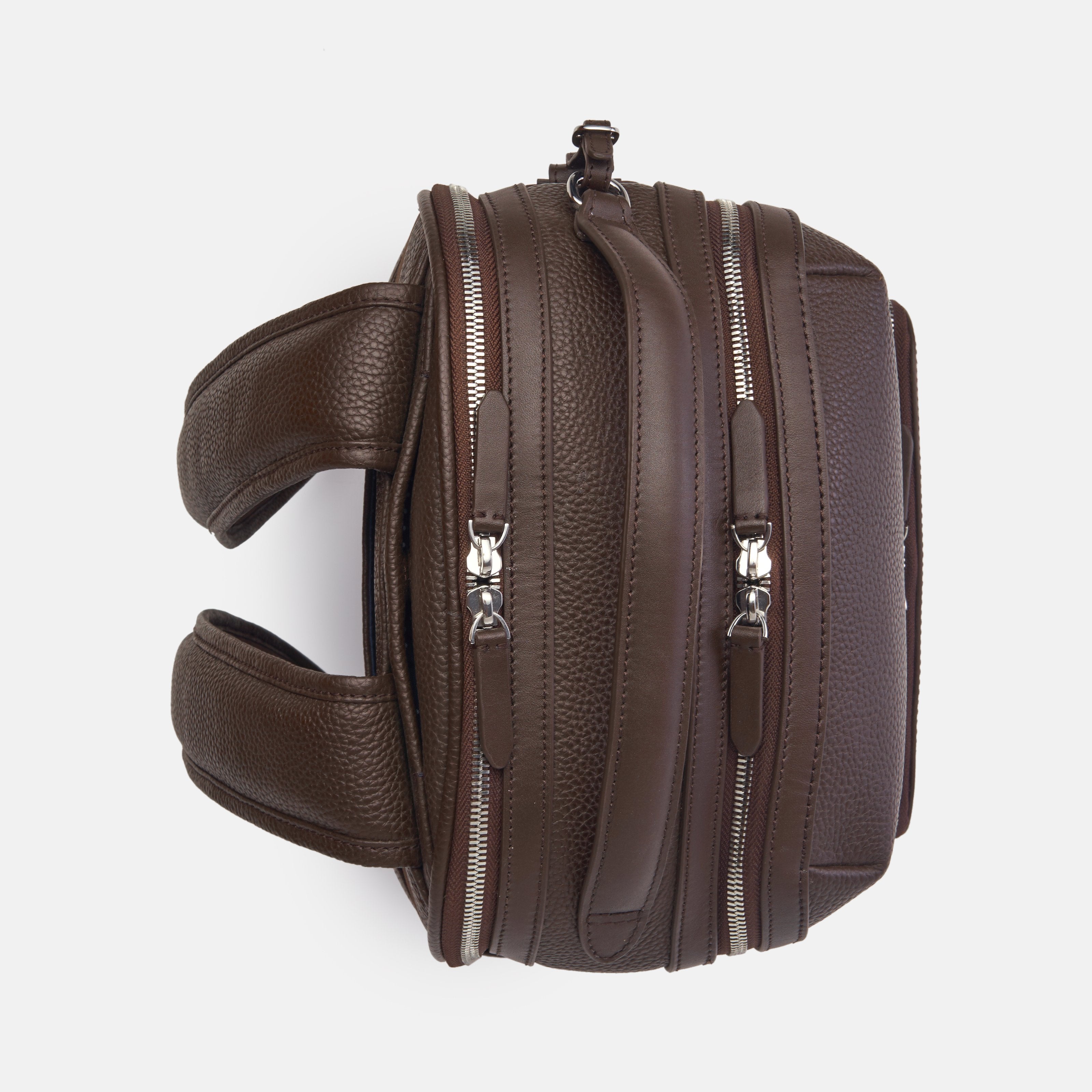 Leather travel backpack| #color_Chocolate