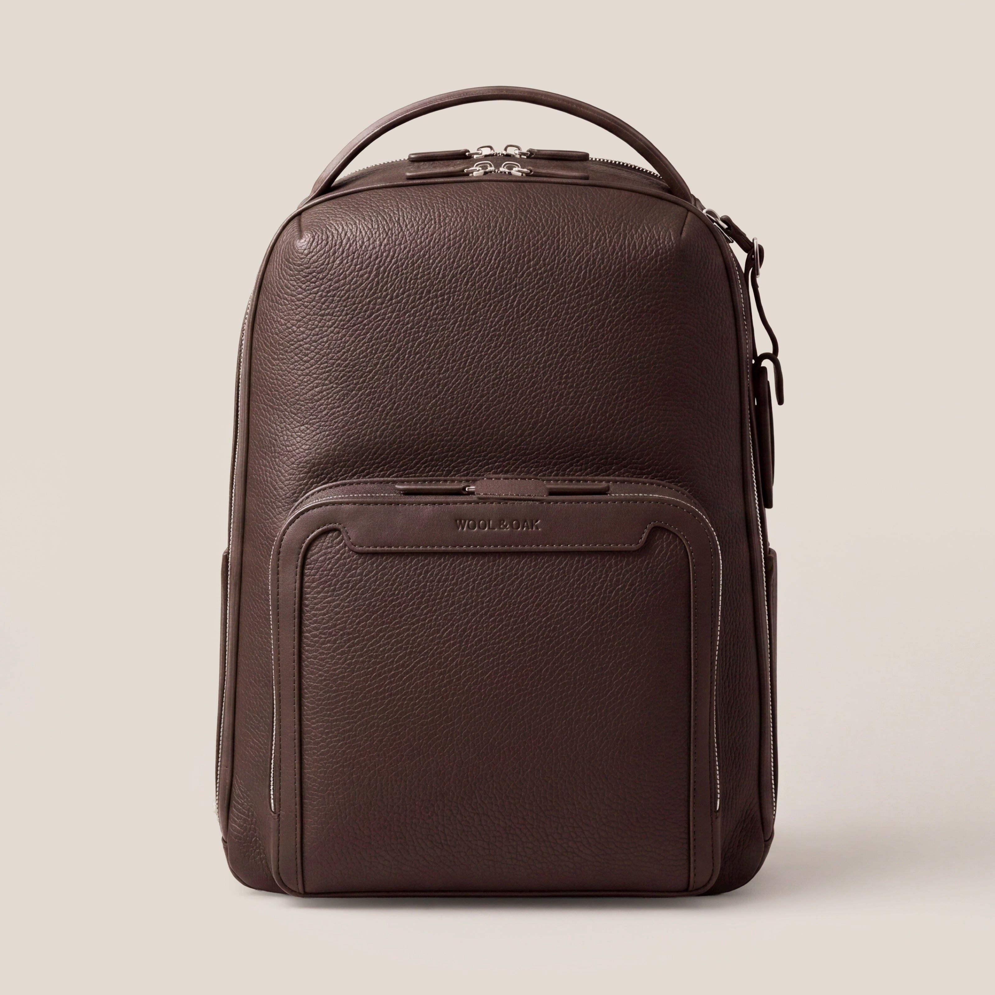 Leather travel backpack| #color_Chocolate - Chocolate