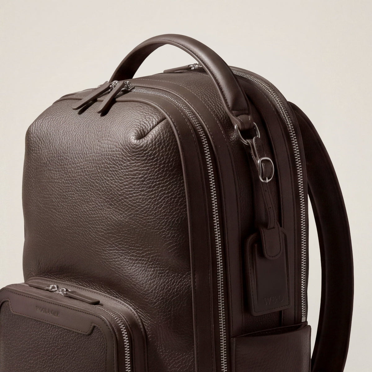 Leather travel backpack| #color_Chocolate