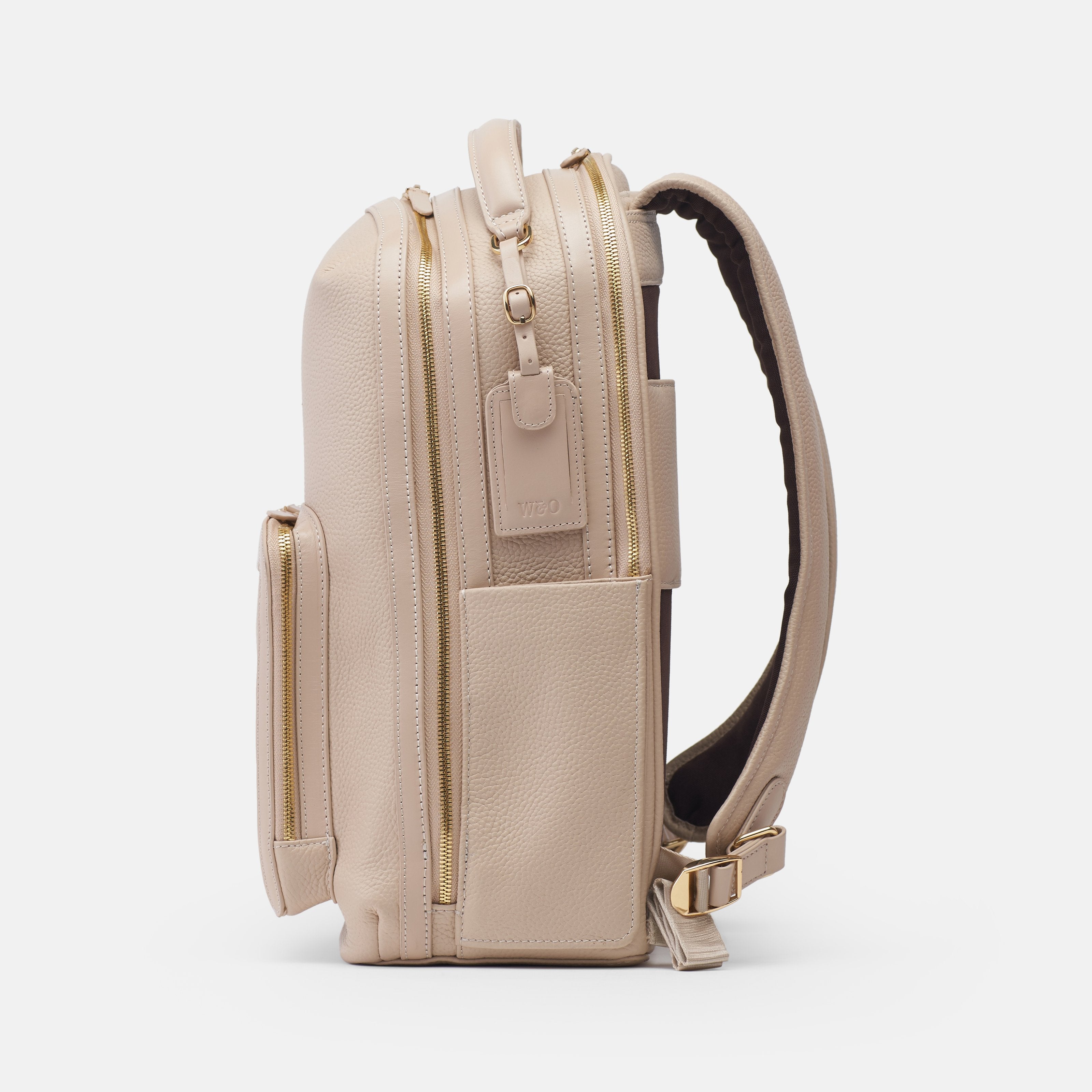 Leather travel backpack| #color_Frappe