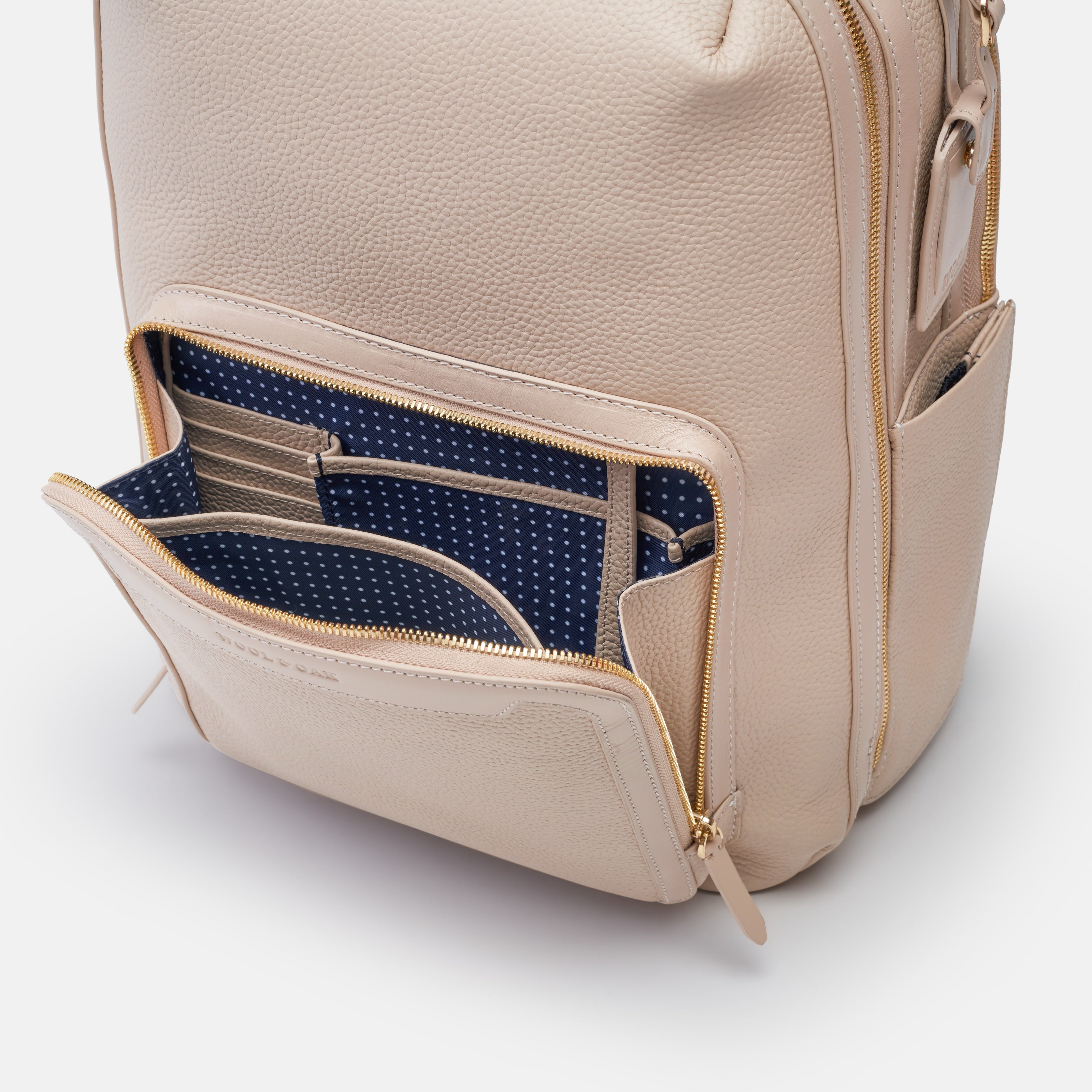 Leather travel backpack| #color_Frappe