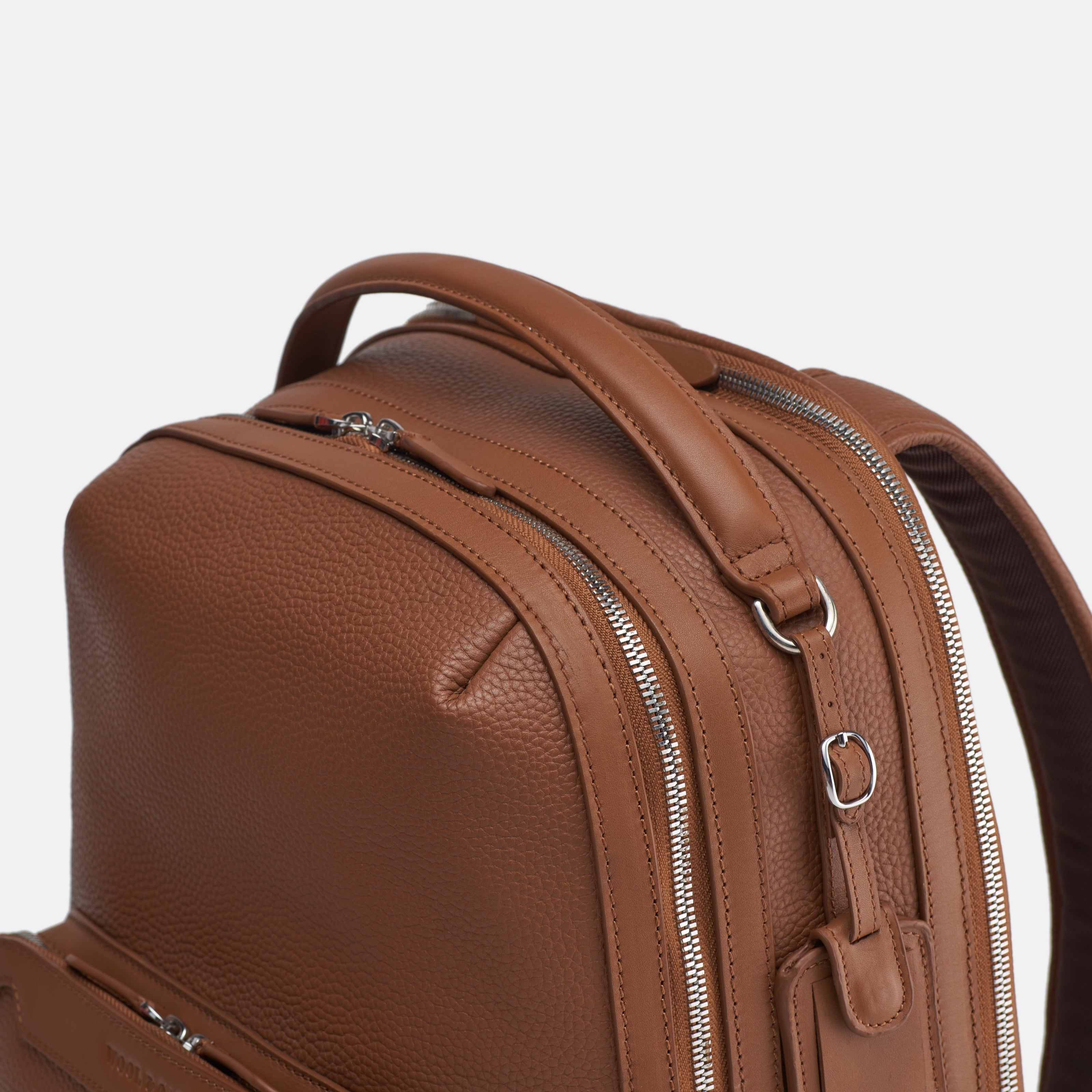 Leather travel backpack| #color_Sand