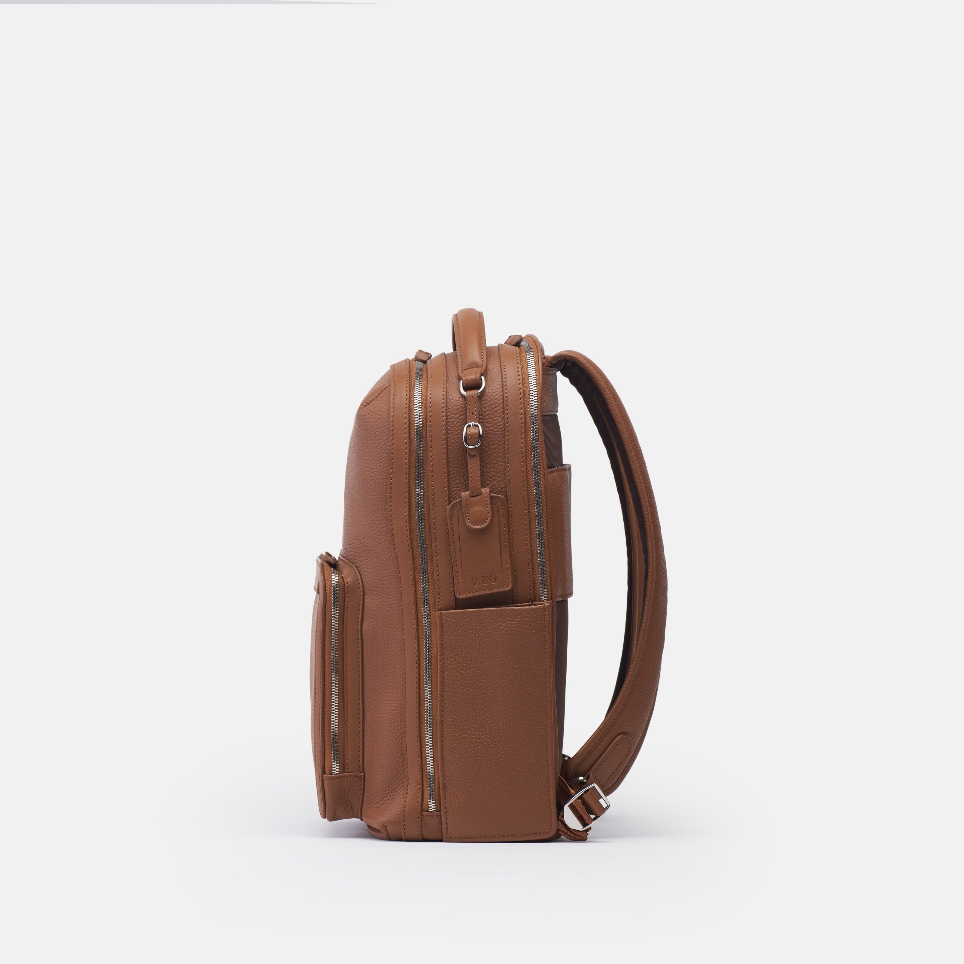 Leather travel backpack| #color_Sand