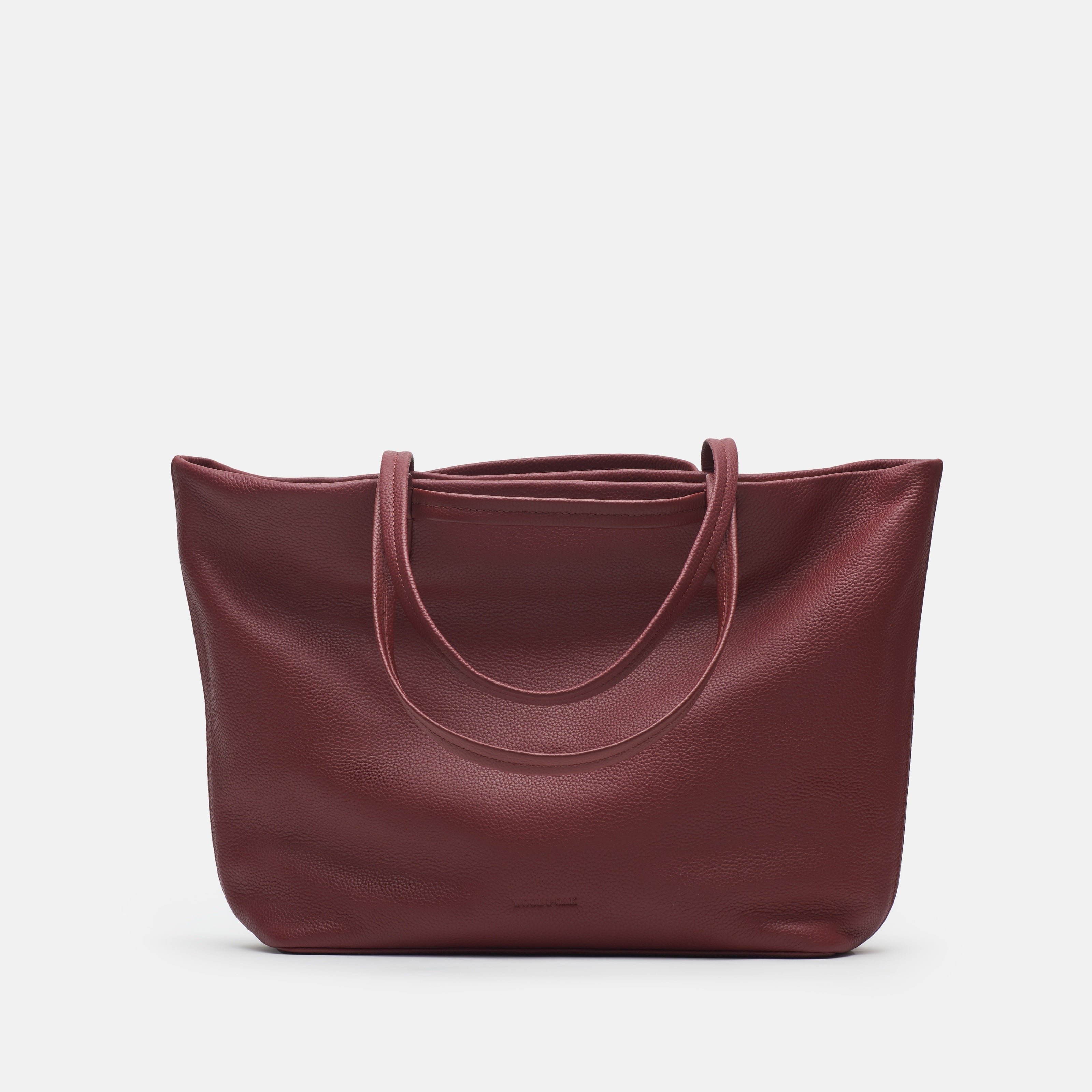 Leather travel tote bag| #color_Bordeaux
