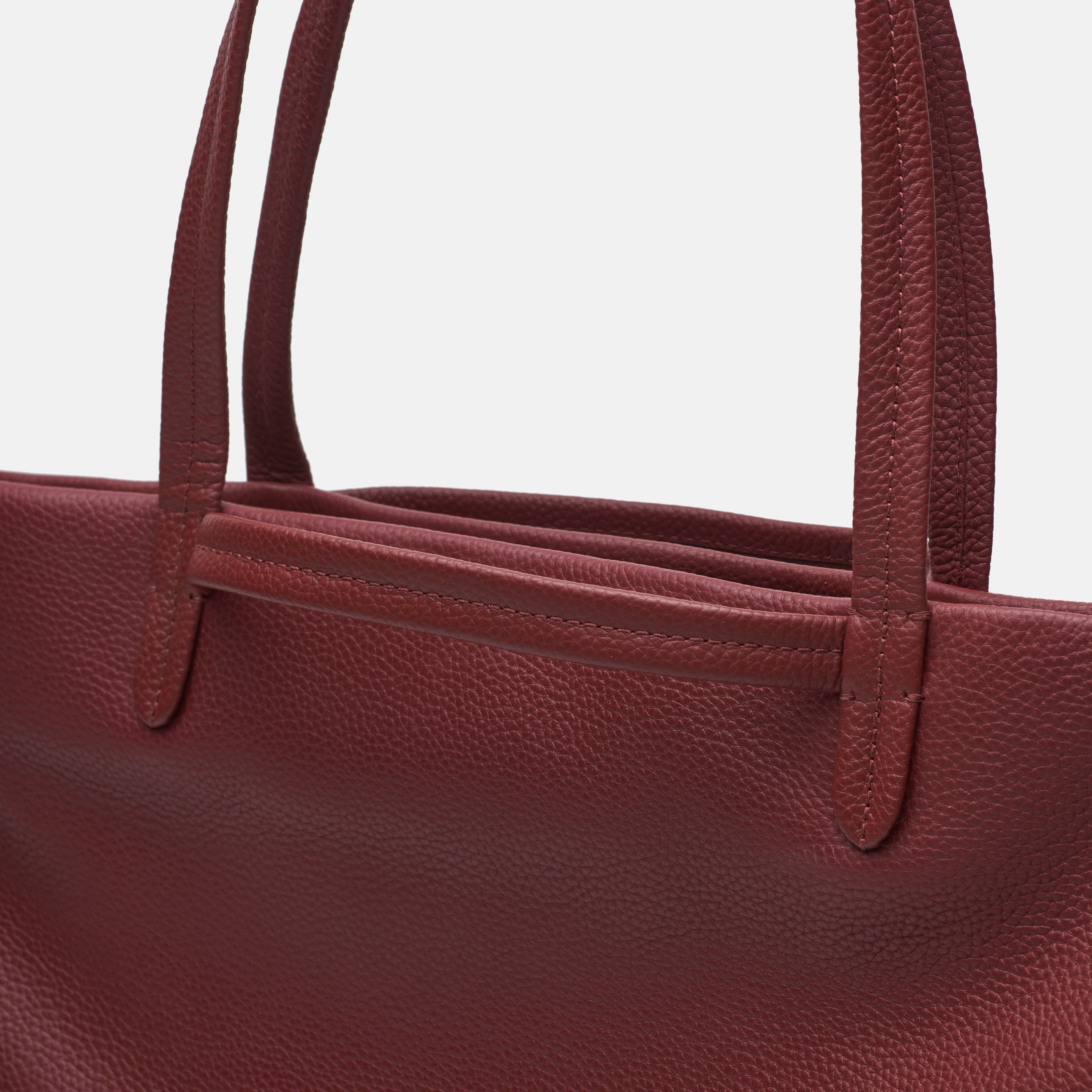 Leather travel tote bag| #color_Bordeaux