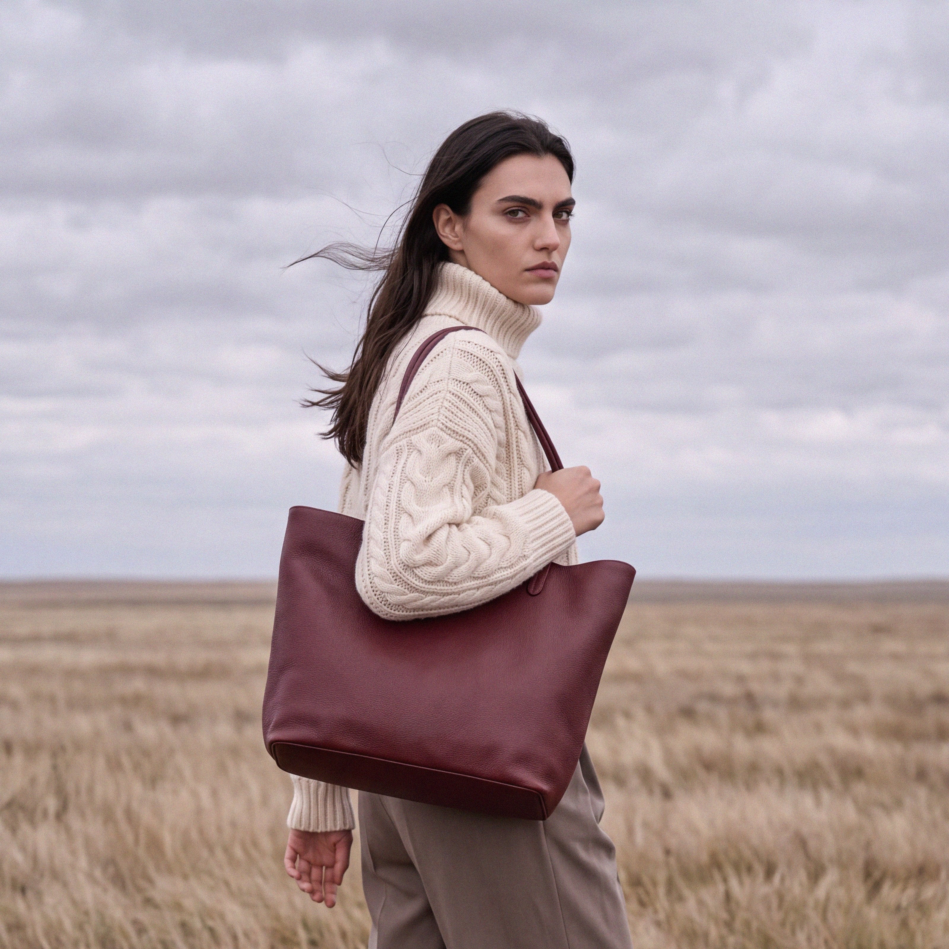 Leather travel tote bag| #color_Bordeaux