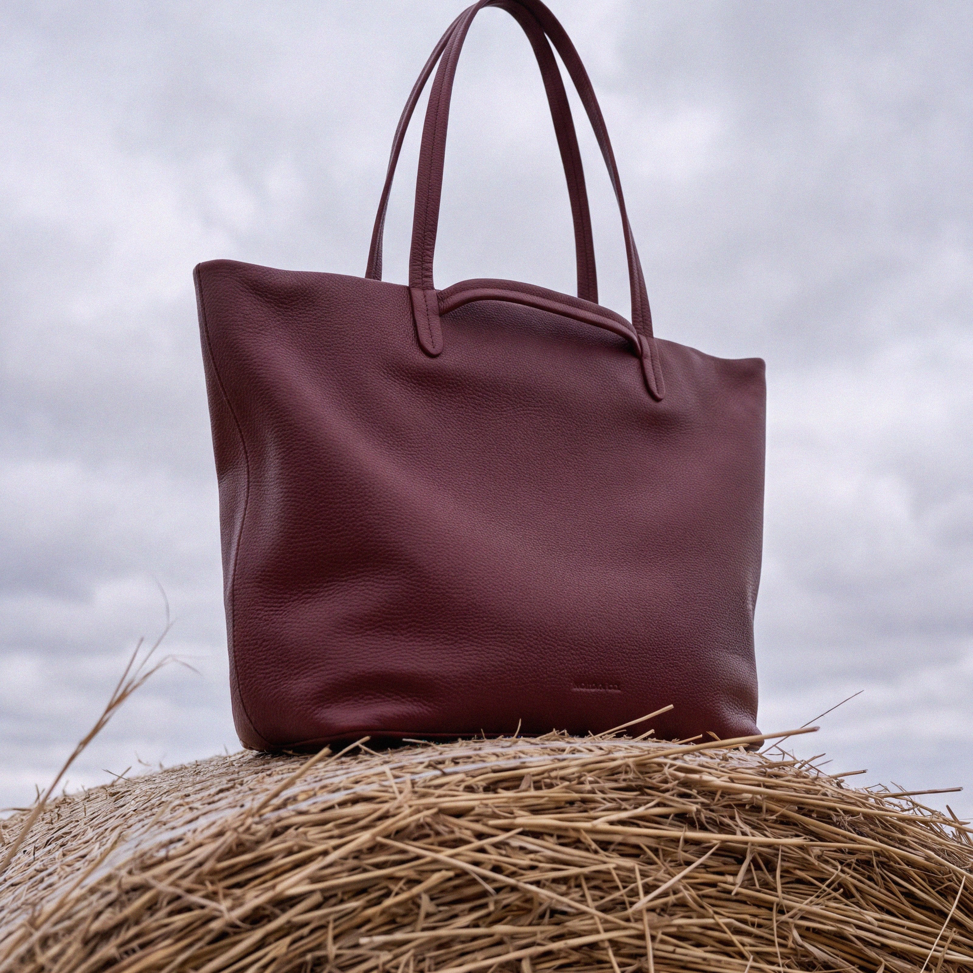 Leather travel tote bag| #color_Bordeaux