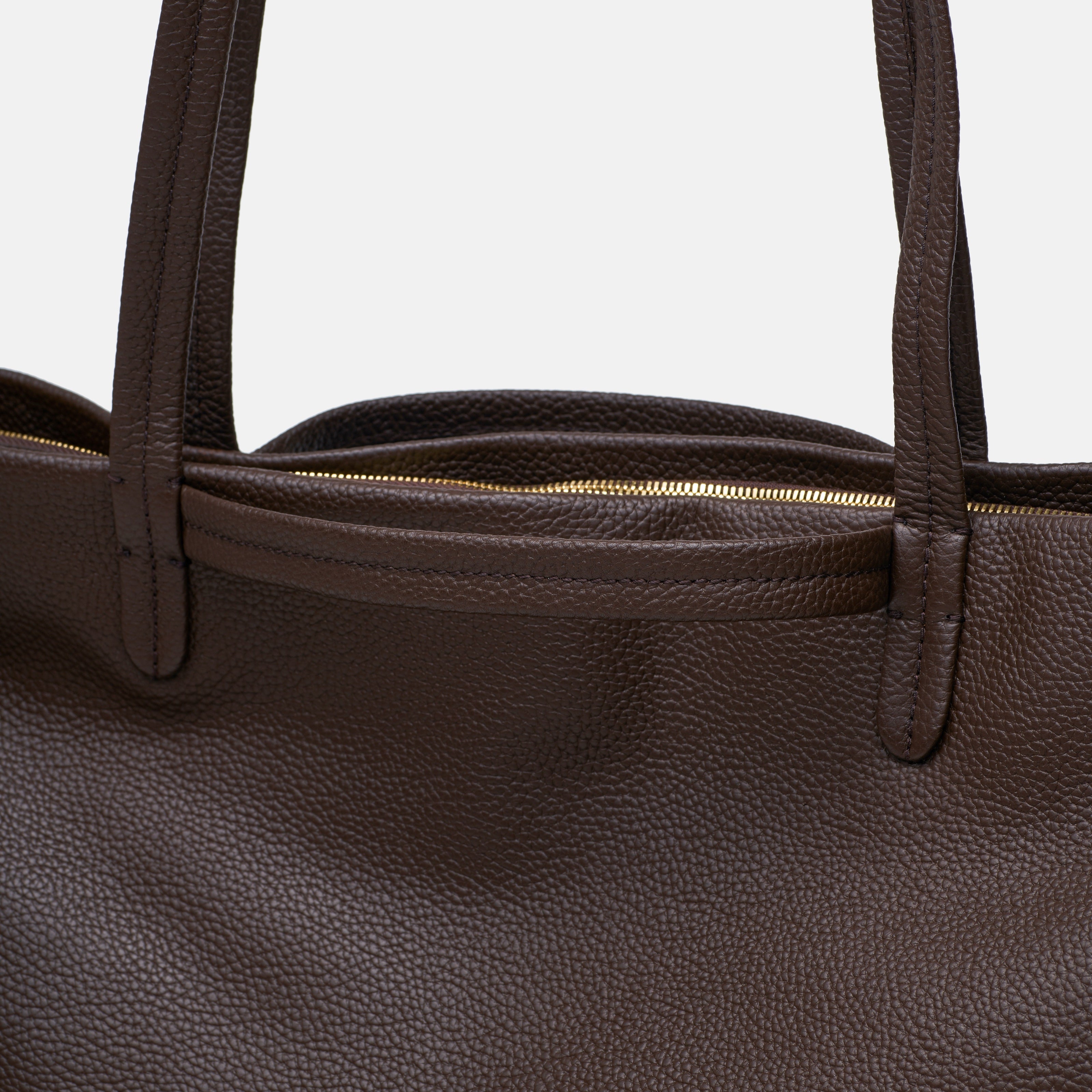 Leather travel tote bag| #color_Chocolate
