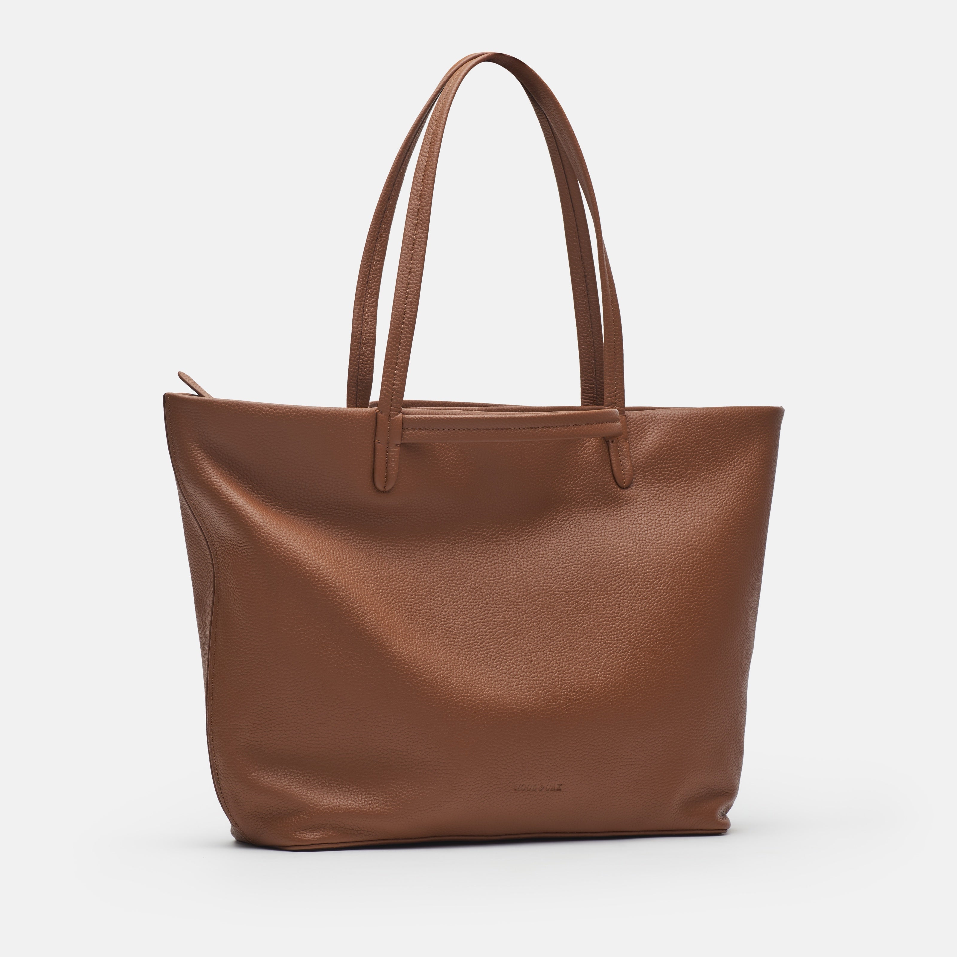 Leather travel tote bag| #color_Sand