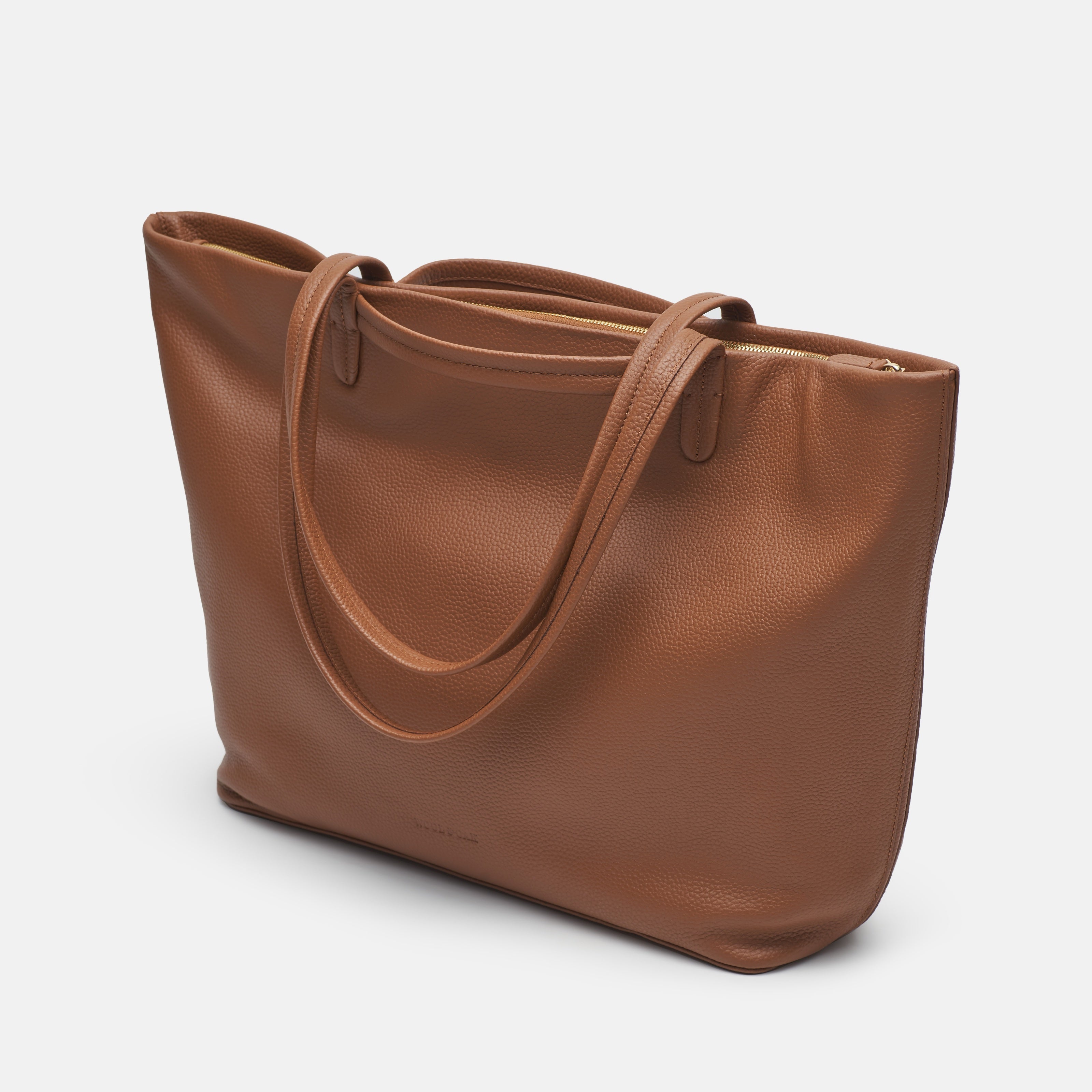 Leather travel tote bag| #color_Sand