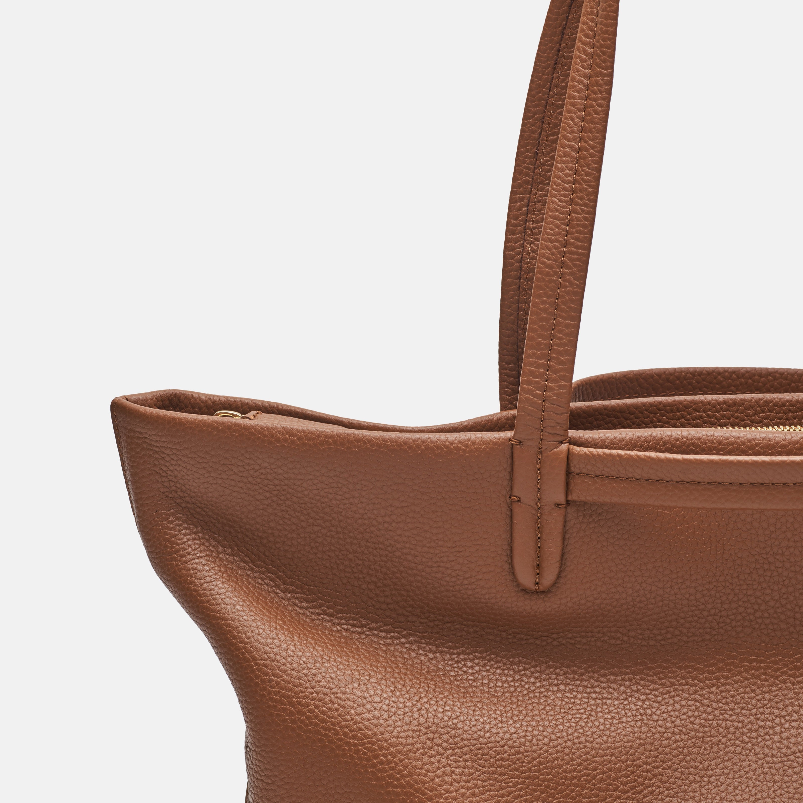 Leather travel tote bag| #color_Sand