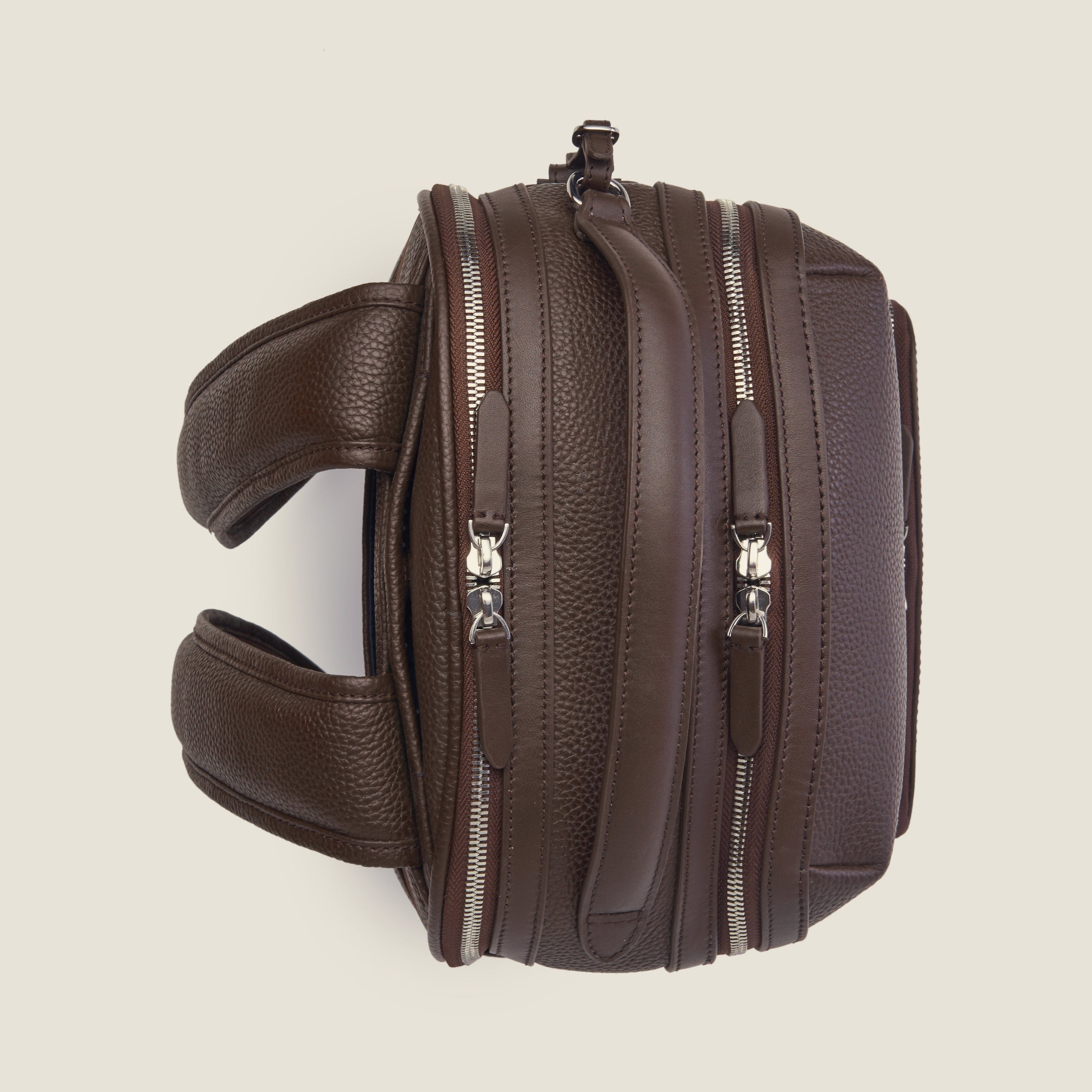 Leather travel backpack| #color_Chocolate