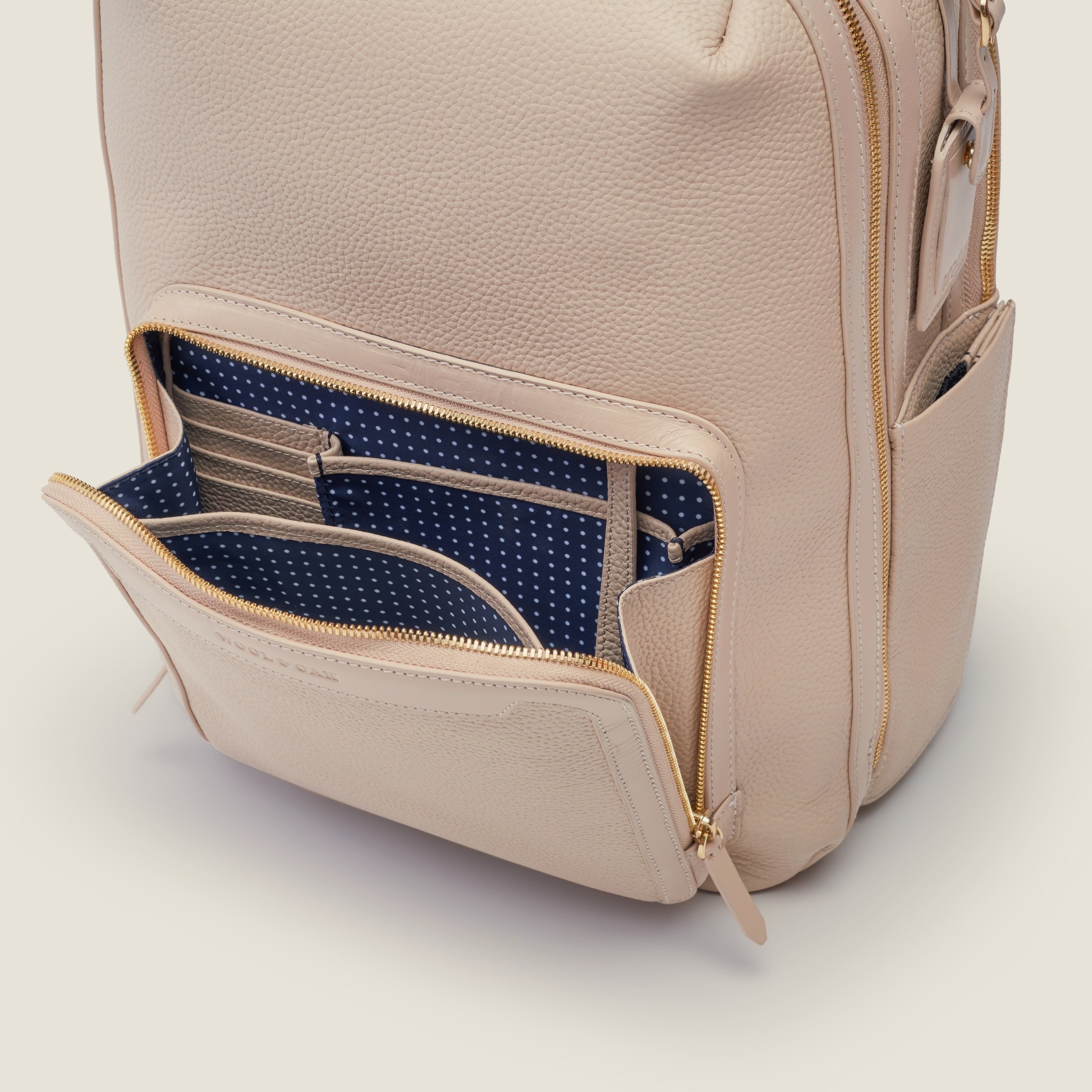 Leather travel backpack| #color_Frappe
