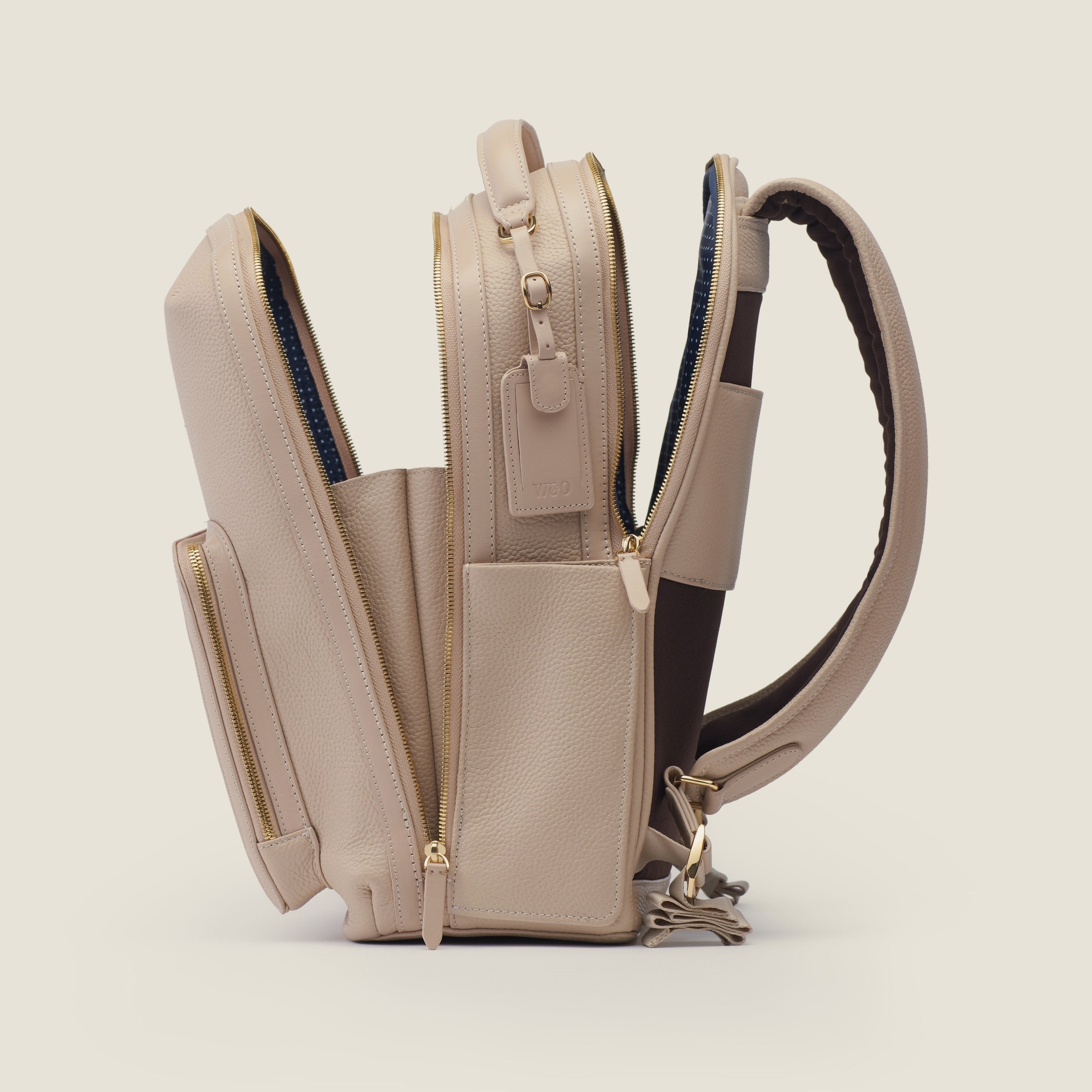 Leather travel backpack| #color_Frappe