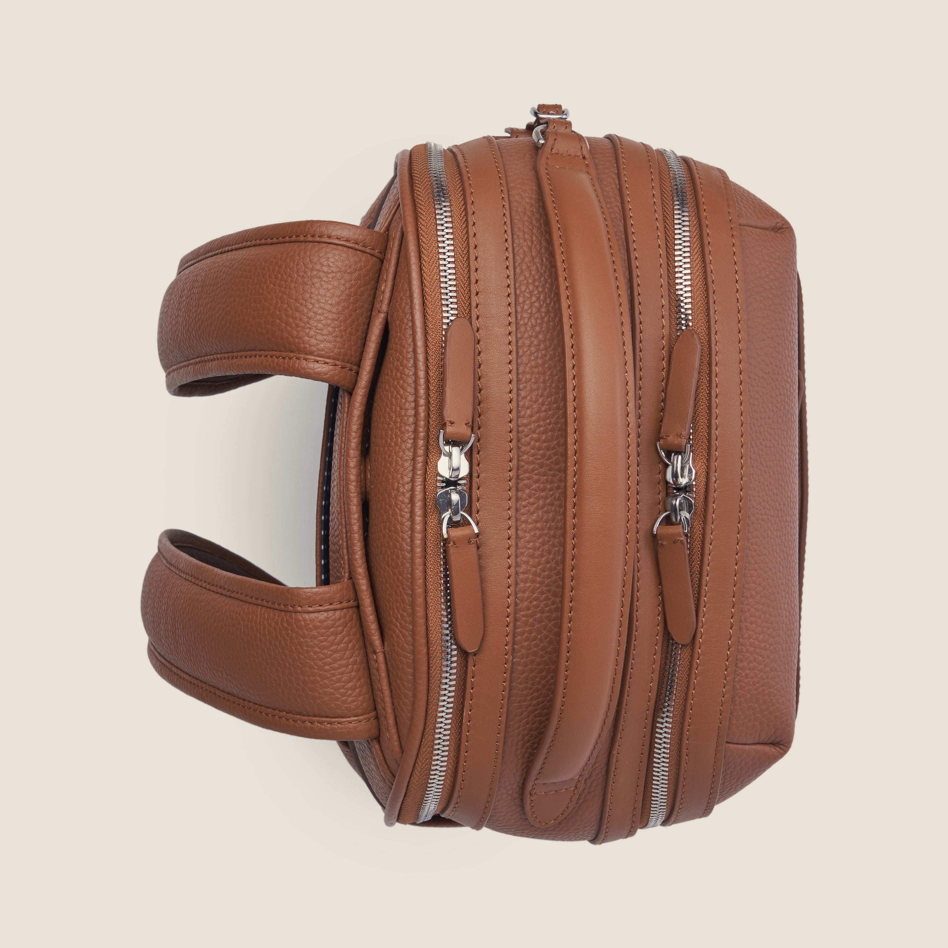 Leather travel backpack| #color_Sand