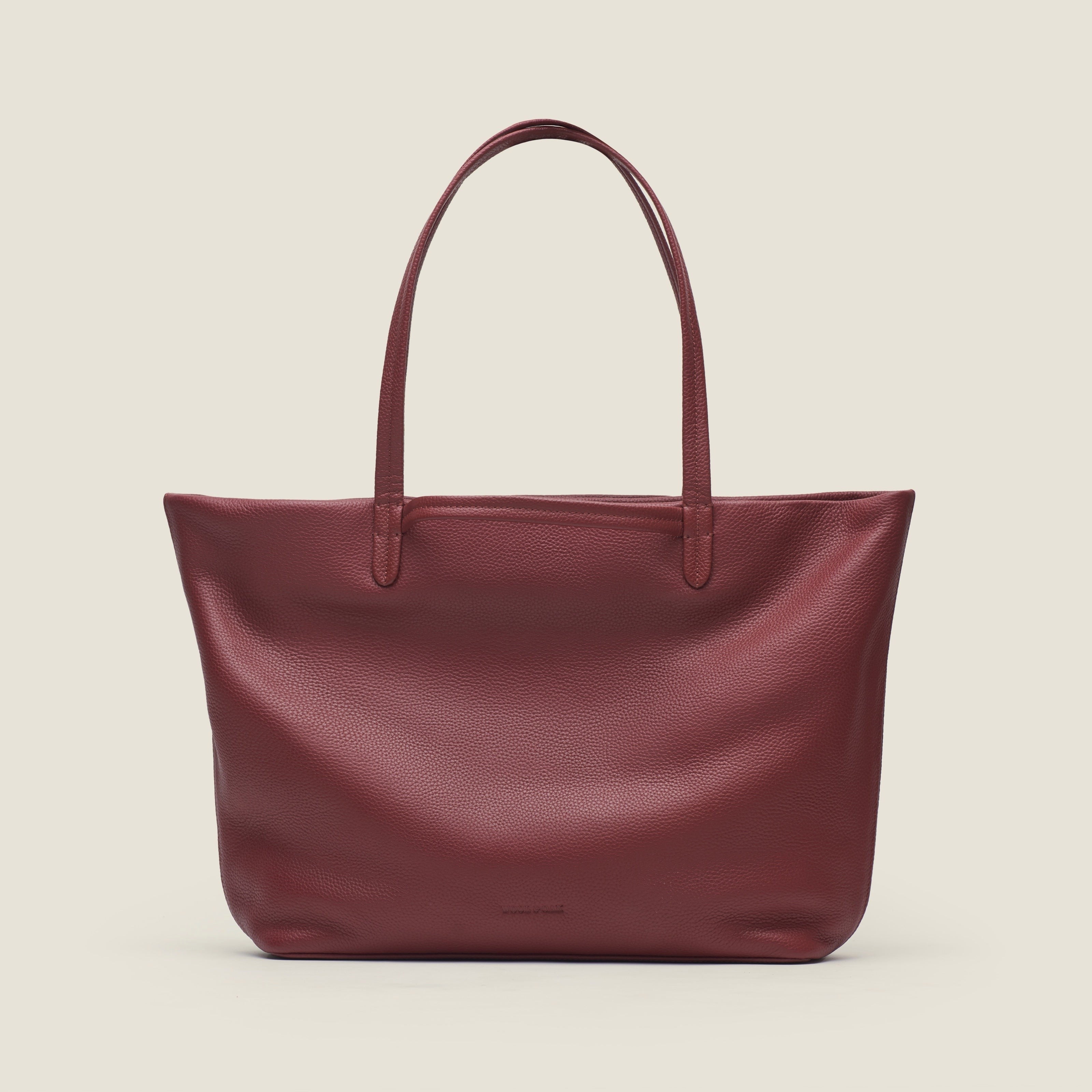 Leather travel tote bag| #color_Bordeaux - Bordeaux