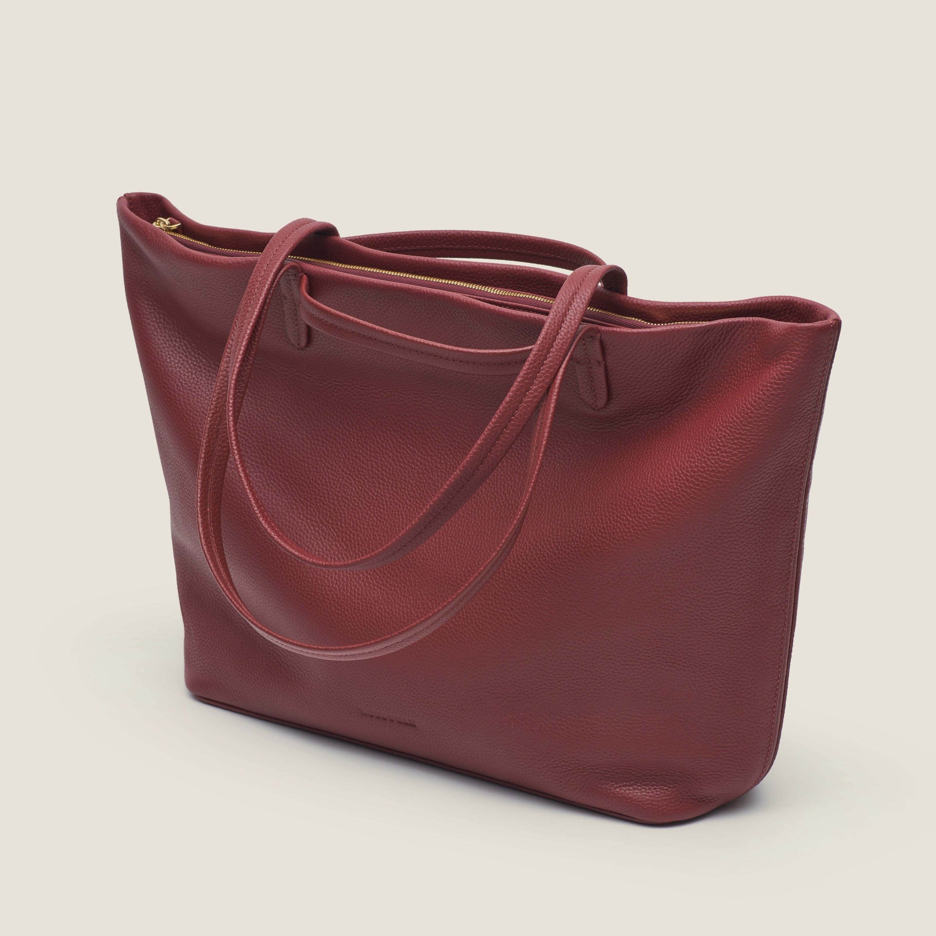 Leather travel tote bag| #color_Bordeaux