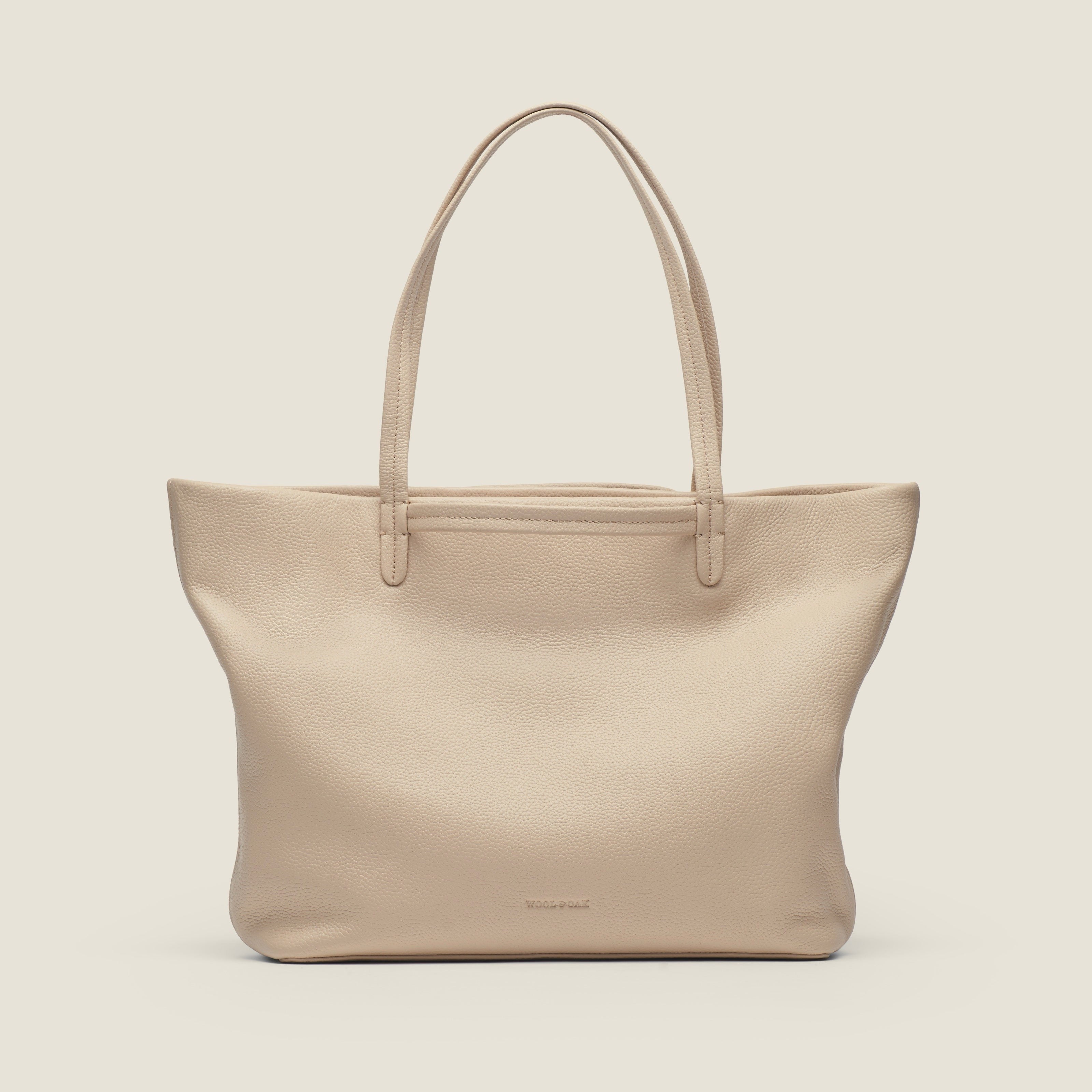 Leather travel tote bag| #color_Frappe - Frappe