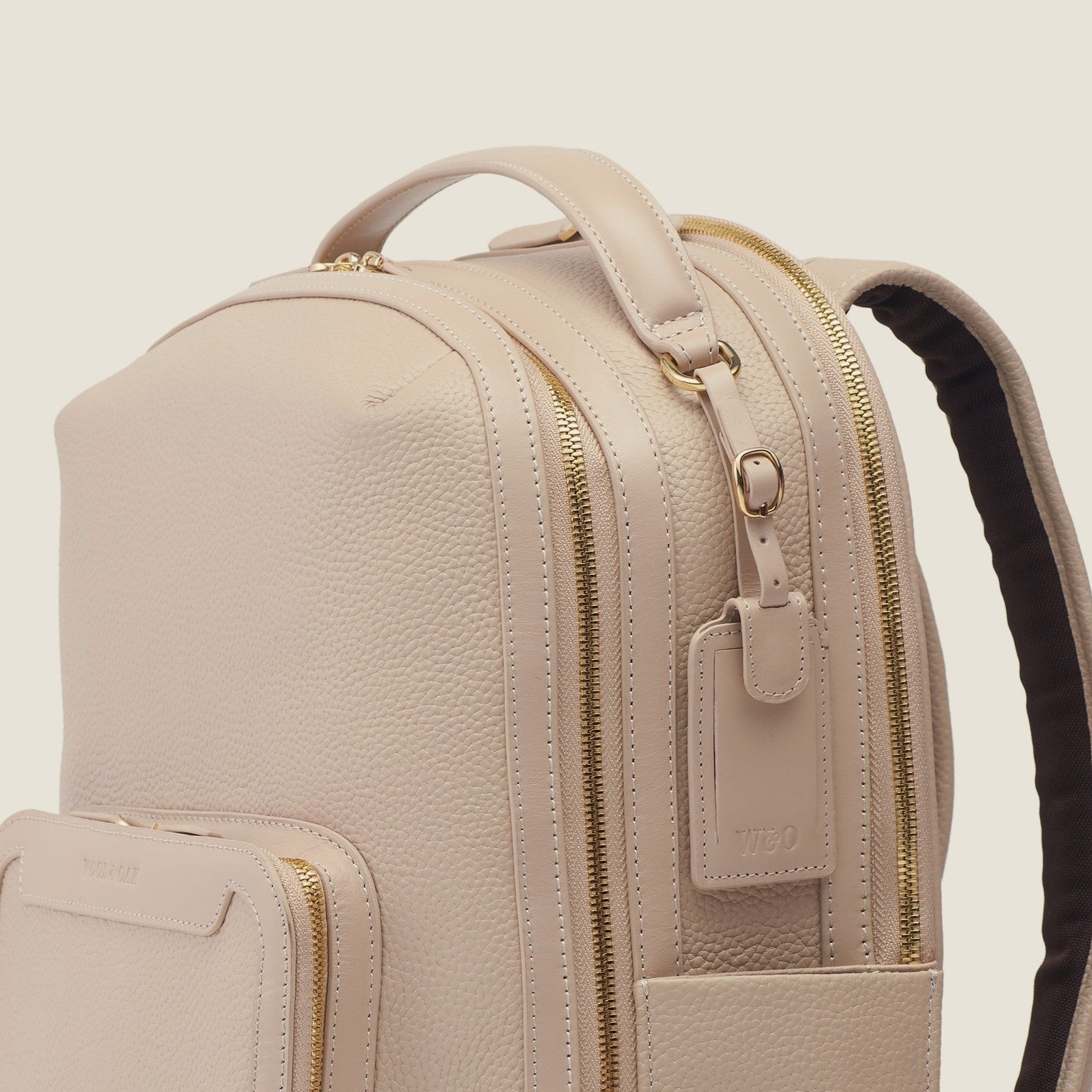 Leather travel backpack| #color_Frappe