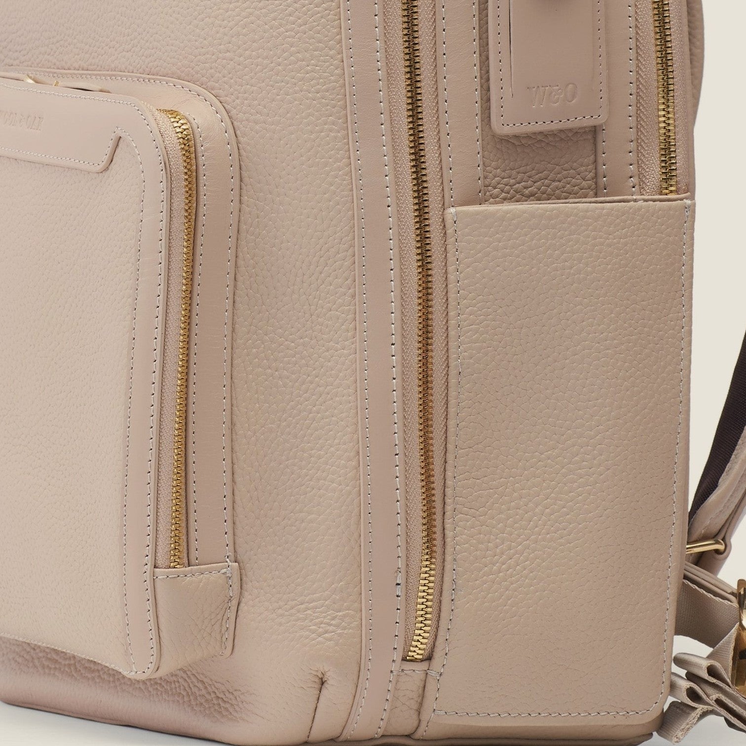 Leather travel backpack| #color_Frappe
