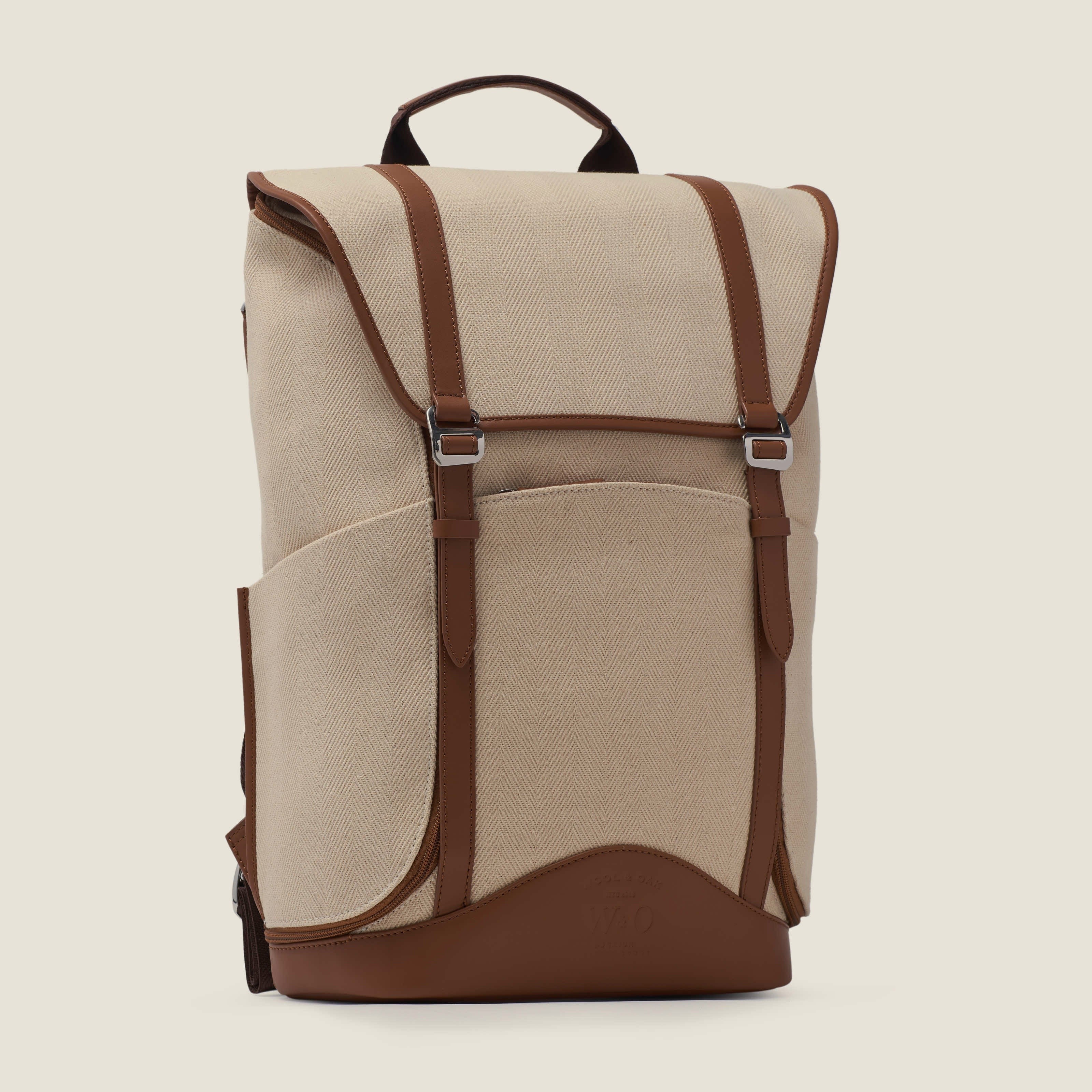 Top rated leather backpack| #color_herringbone sand