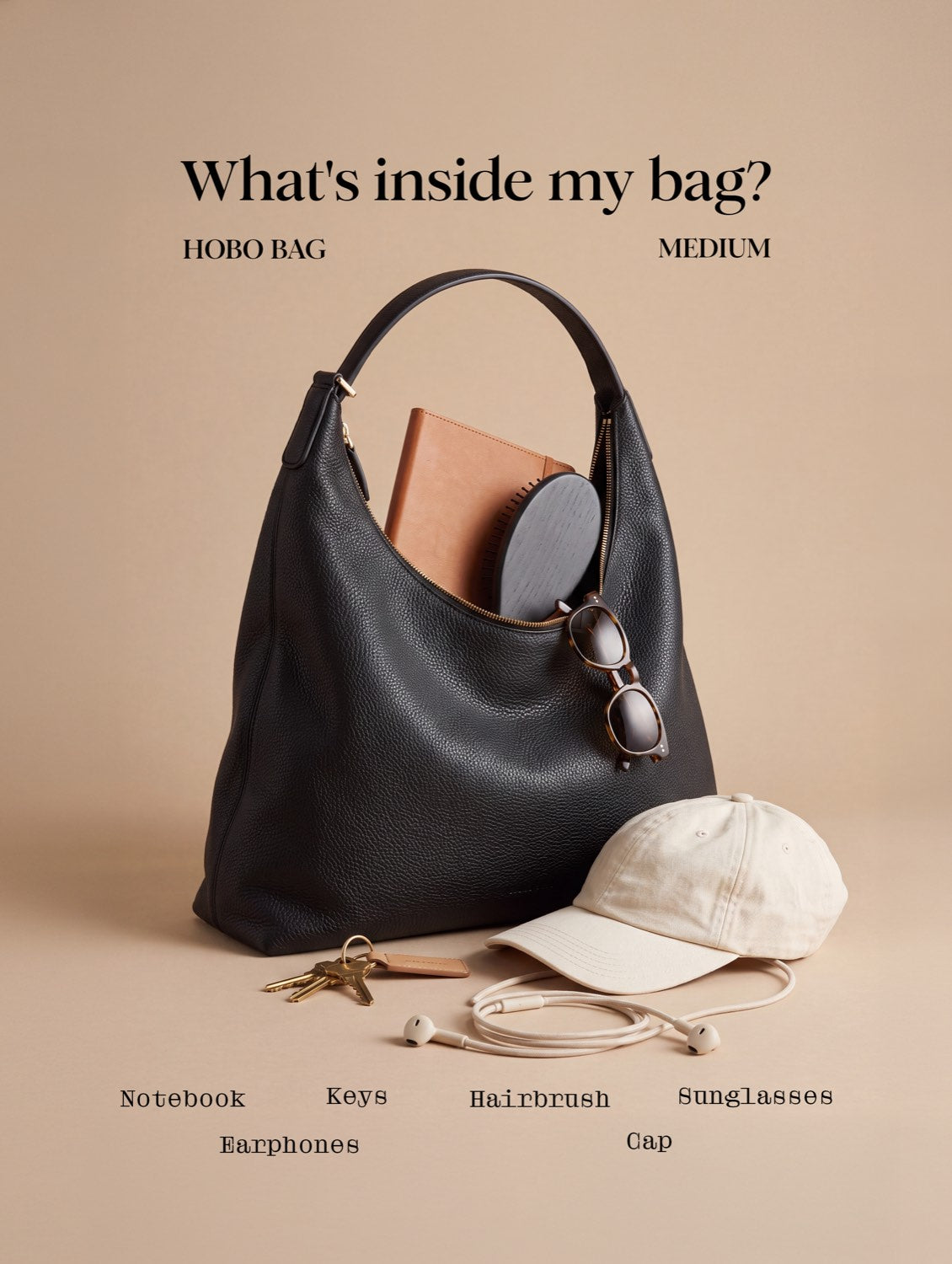 Medium Hobo — what fits inside